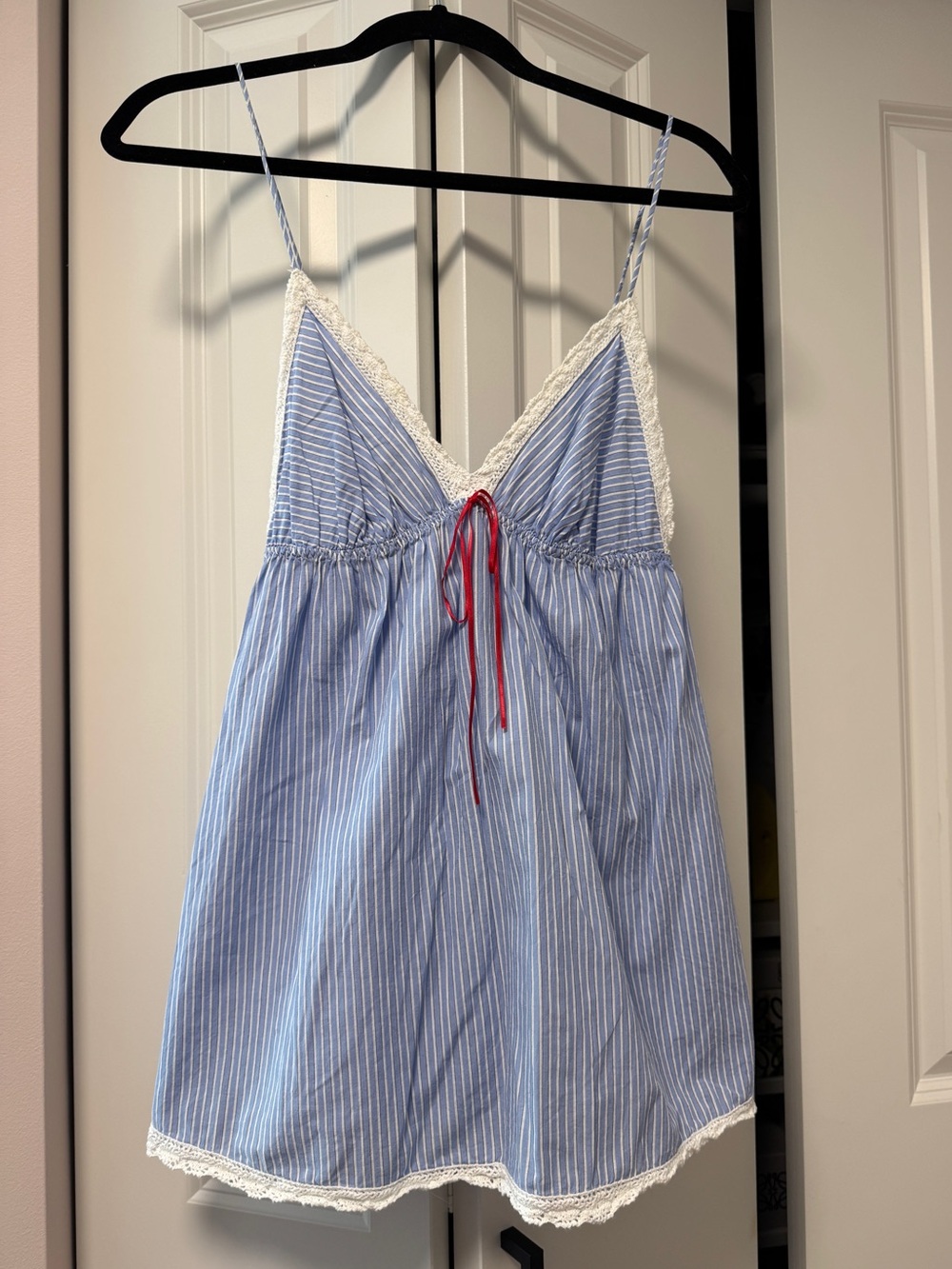 Y2K Victoria’s Secret Striped Cotton Babydoll Top M